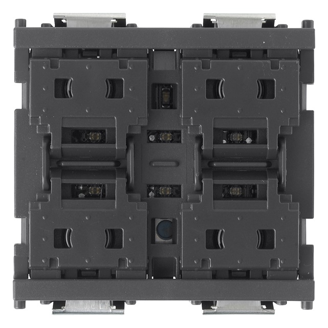 Comando quattro pulsanti indipendenti KNX grigio 2 moduli per automazione casa