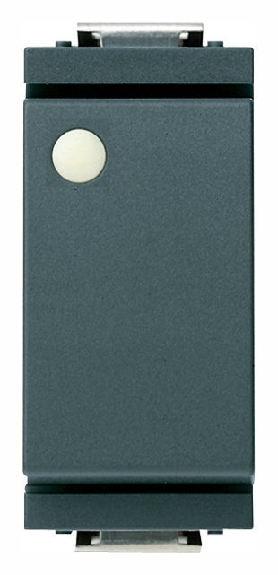 Interruttore 1P 16AX 250V grigio modulo ridotto per lampade con alimentatore integrato