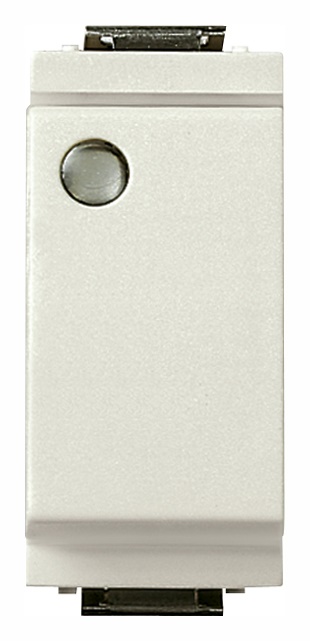 Interruttore 1P 16AX luminoso bianco modulo ridotto per segnalazione luce fino 200W