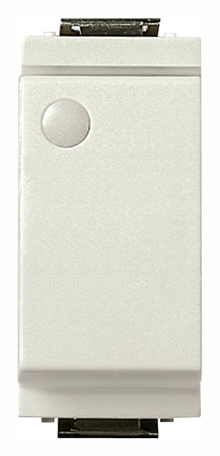 Deviatore 1P 16AX 250V bianco modulo ridotto per lampade con alimentatore integrato