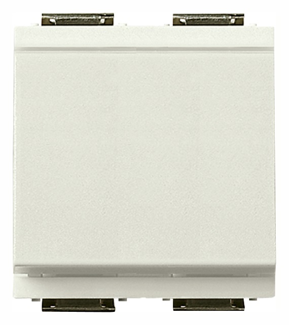 Deviatore 1P 16AX 2 moduli bianco per impianti elettrici domestici