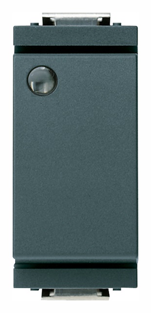 Deviatore 1P 16AX luminoso grigio modulo ridotto per segnalazione elettrica