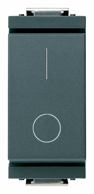 Interruttore 2P 16AX 250V grigio modulo ridotto per lampade con alimentatore integrato