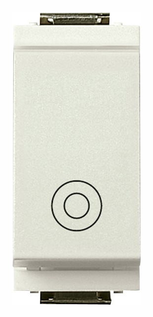 Pulsante 1P NO 10A 250V bianco modulo ridotto uso generico