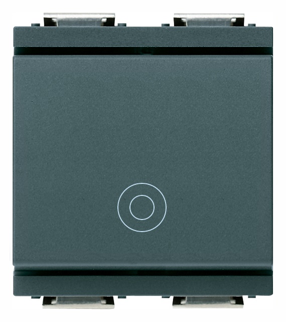Pulsante 1P NO 10A 250V grigio 2 moduli generico uso elettrico
