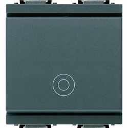 Pulsante 1P NO 10A 250V grigio 2 moduli generico uso elettrico