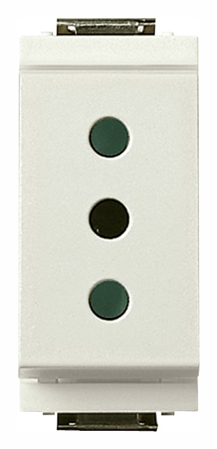 Presa elettrica 2P+T 10A tipo P11 bianco modulo ridotto standard italiano