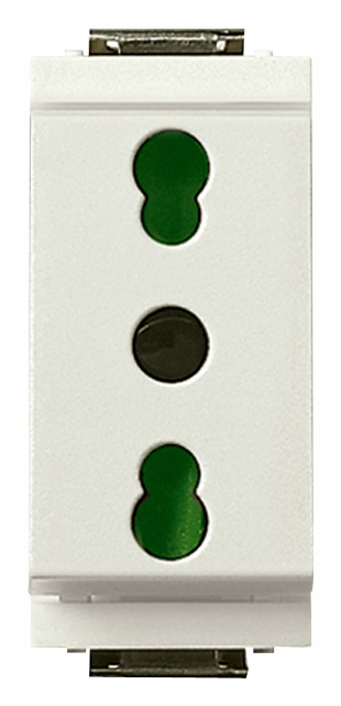Presa 2P+T 16A P17/11 bianco modulo ridotto standard italiano