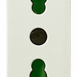 Presa 2P+T 16A P17/11 bianco modulo ridotto standard italiano