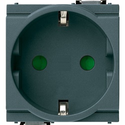 Presa SICURY 2P+T 16A 250V standard tedesco grigio 2 moduli ridotti