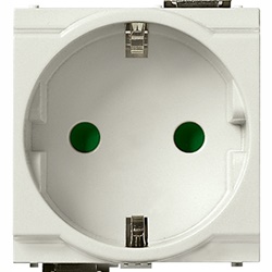 Presa SICURY 2P+T 16A 250V standard tedesco bianco 2 moduli ridotti