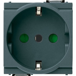 Presa elettrica 2P+T 16A P30 250V standard italiano grigio 2 moduli ridotti