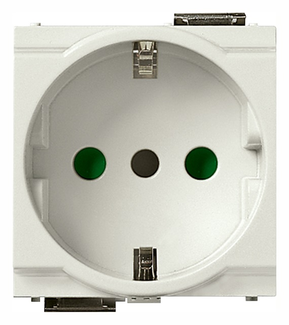 Presa elettrica 2P+T 16A P30 bianco standard italiano 2 moduli ridotti