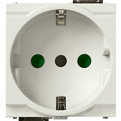Presa elettrica 2P+T 16A P30 bianco standard italiano 2 moduli ridotti