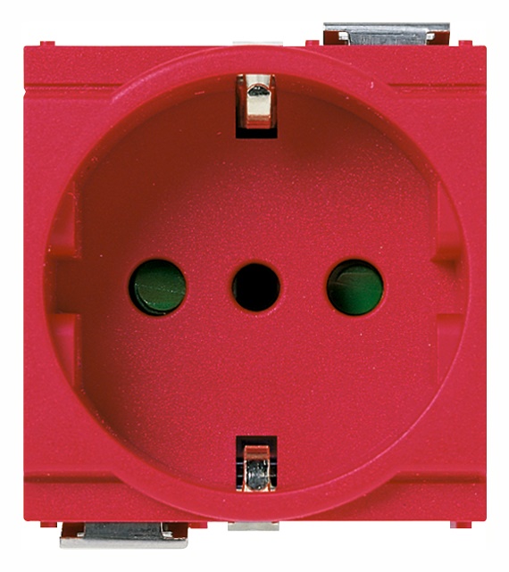 Presa elettrica 2P+T 16A 250V tipo P30 rosso per linee dedicate standard italiano
