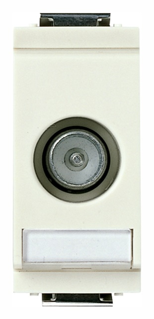 Presa coassiale TV-RD-SAT 1dB maschio IEC 5-2400 MHz bianco modulo ridotto