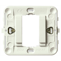 Supporto liscio 1 modulo con griffe bianco per scatole incasso rotonde ø 60 mm