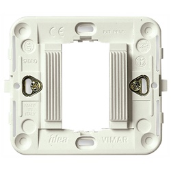 Supporto rigato 1 modulo con griffe bianco per scatole incasso rotonde ø60 mm