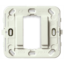 Supporto liscio 1 modulo senza viti per scatole incasso rotonde o quadrate 60 mm 56x56 mm bianco