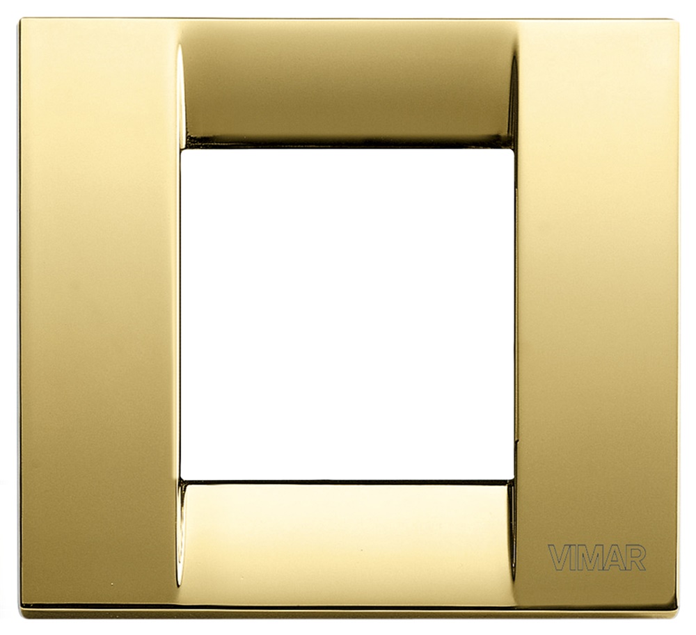 Placca classica metallo pressofuso oro lucido 1-2 moduli per interruttori e prese