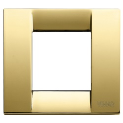 Placca classica metallo pressofuso oro lucido 1-2 moduli per interruttori e prese