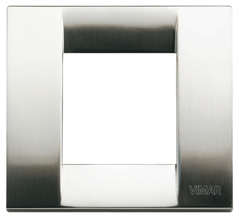Placca Classica 1-2 Moduli Nichel Spazzolato Metallo Pressofuso Design Elegante