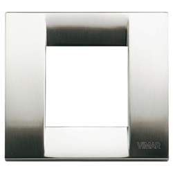 Placca Classica 1-2 Moduli Nichel Spazzolato Metallo Pressofuso Design Elegante