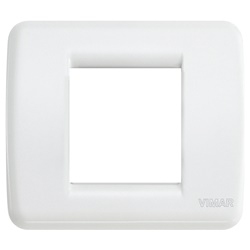Placca Rondò 1-2 moduli metallo pressofuso bianco per installazioni elettriche