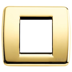 Placca Rondò metallo pressofuso oro lucido 1-2 moduli per installazioni elettriche