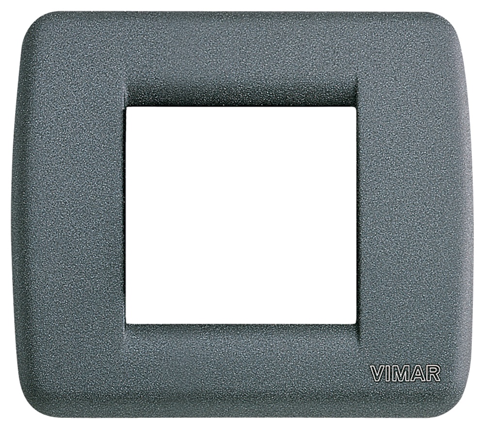 Placca Rondò metallo pressofuso ardesia 1-2 moduli per impianti elettrici
