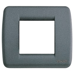 Placca Rondò metallo pressofuso ardesia 1-2 moduli per impianti elettrici