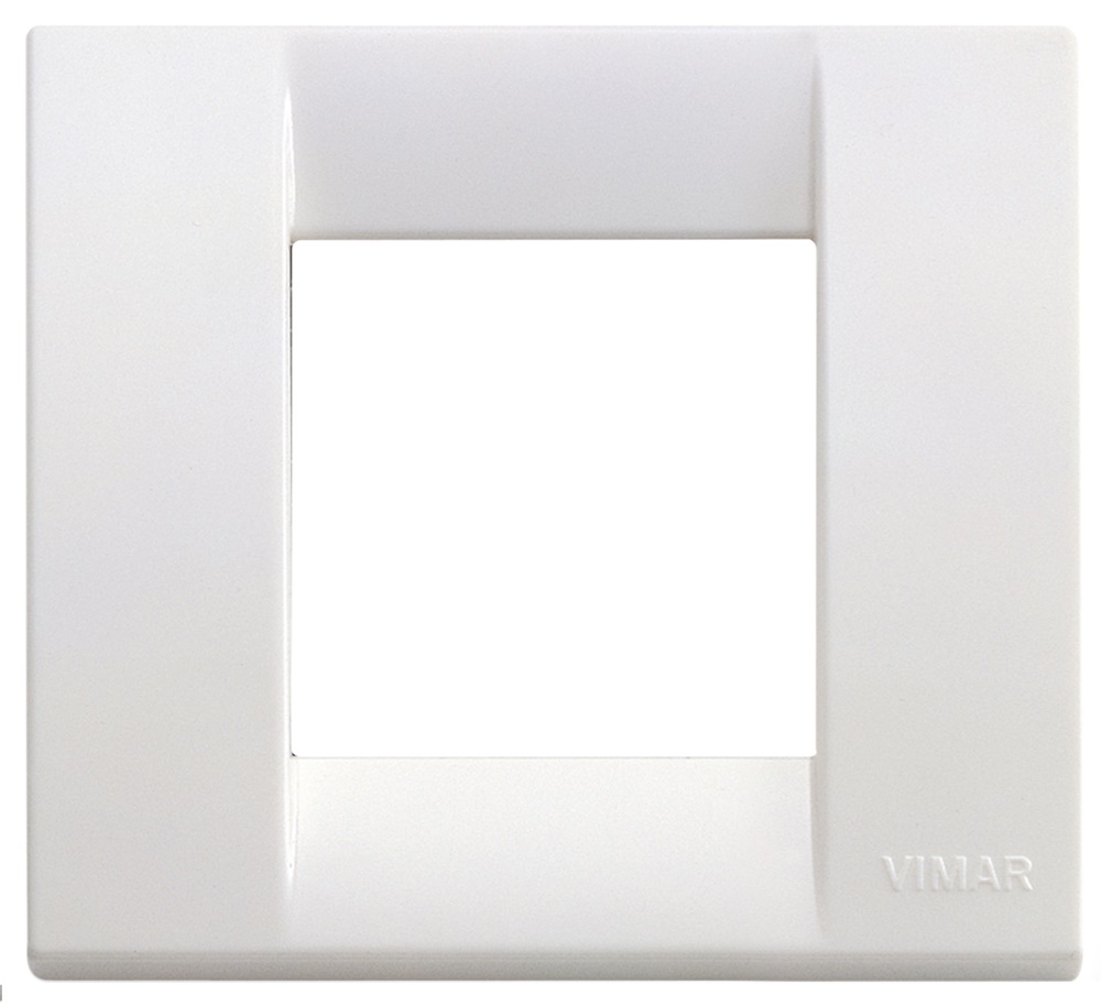 Placca classica 1-2 moduli tecnopolimero bianco brillante per impianti elettrici