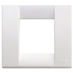 Placca classica 1-2 moduli tecnopolimero bianco brillante per impianti elettrici