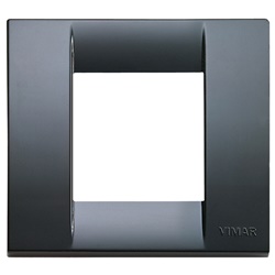 Placca Classica 1-2 moduli Tecnopolimero Grigio Grafite per Impianti Elettrici