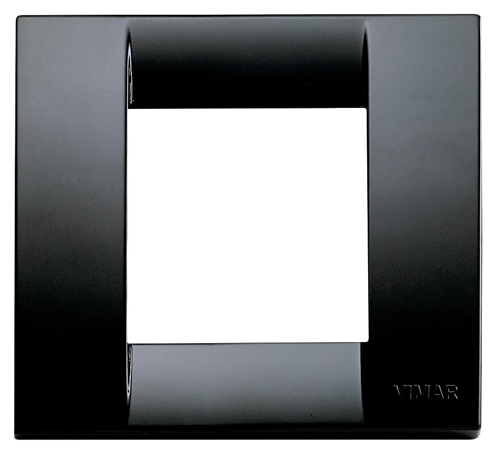 Placca Classica 1-2 Moduli Tecnopolimero Nero Installazione Elettrica