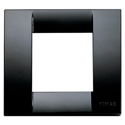 Placca Classica 1-2 Moduli Tecnopolimero Nero Installazione Elettrica