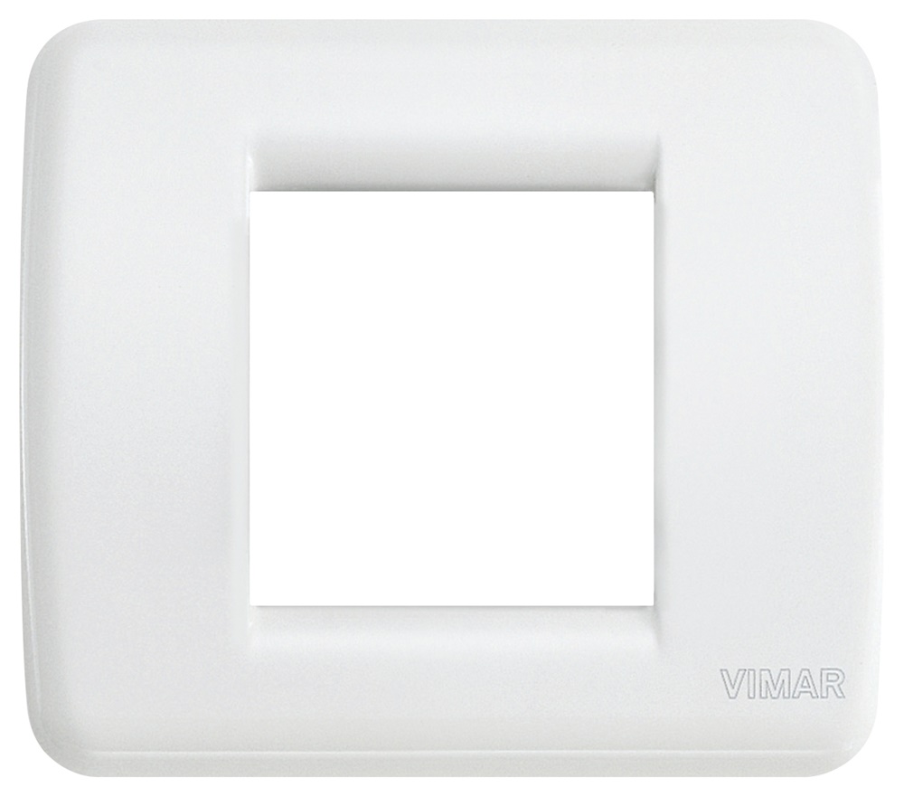 Placca Rondò 1-2 moduli tecnopolimero bianco brillante per installazioni elettriche