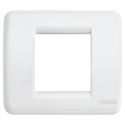 Placca Rondò 1-2 moduli tecnopolimero bianco brillante per installazioni elettriche