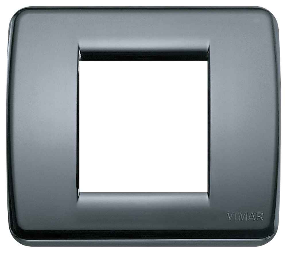 Placca Rondò 1-2 moduli tecnopolimero grigio grafite per installazioni elettriche