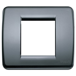 Placca Rondò 1-2 moduli tecnopolimero grigio grafite per installazioni elettriche