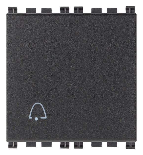Pulsante 1P NO 10A 250V campanello illuminabile tasto sostituibile 2 moduli grigio