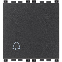 Pulsante 1P NO 10A 250V campanello illuminabile tasto sostituibile 2 moduli grigio