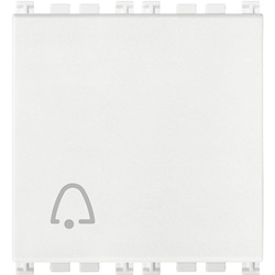 Pulsante 1P NO 10A 250V campanello illuminabile tasto sostituibile 2 moduli bianco