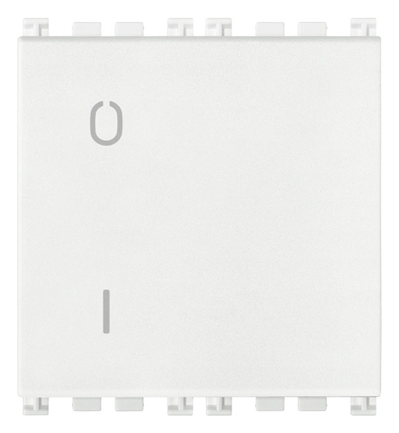 Interruttore 2P 16AX 2 moduli bianco illuminabile per uso domestico e ufficio