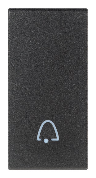 Tasto intercambiabile 1 modulo simbolo campanello illuminabile grigio per impianti elettrici