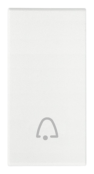 Tasto intercambiabile 1 modulo simbolo campanello illuminabile bianco per impianti elettrici