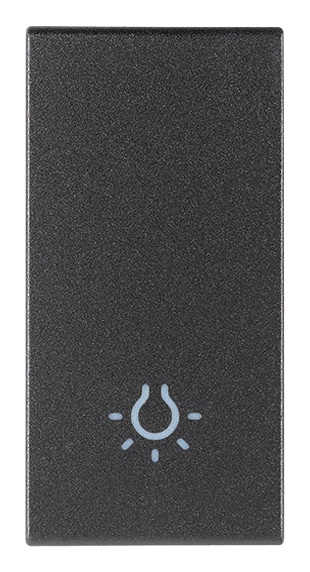 Tasto intercambiabile 1 modulo simbolo luce illuminabile grigio per impianti elettrici