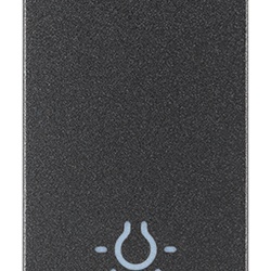 Tasto intercambiabile 1 modulo simbolo luce illuminabile grigio per impianti elettrici