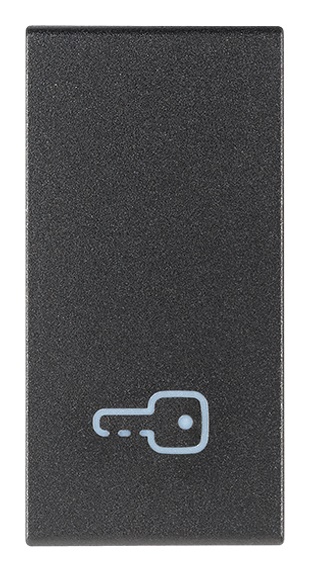 Tasto intercambiabile 1 modulo simbolo chiave illuminabile grigio per impianti elettrici