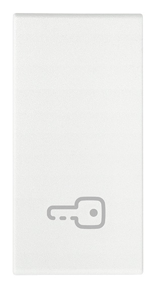 Tasto intercambiabile 1 modulo simbolo chiave illuminabile bianco per impianti elettrici